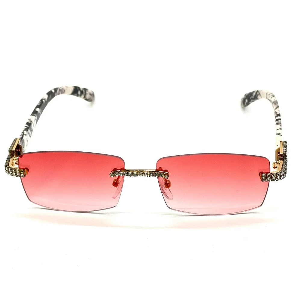 Diamond Men Sunglasses‎ Classic Retro Icedout Style Bling Rectangular Designer